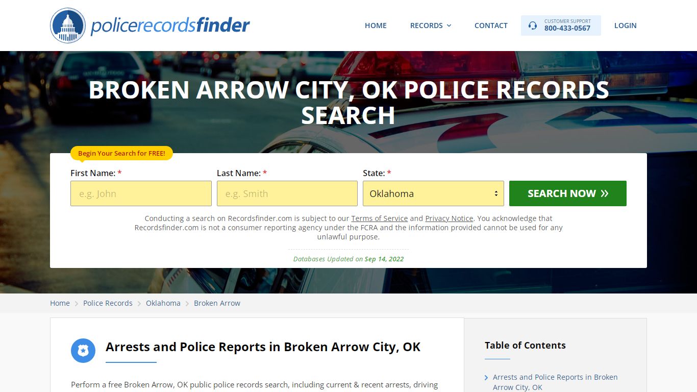 BROKEN ARROW CITY, OK POLICE RECORDS SEARCH - RecordsFinder