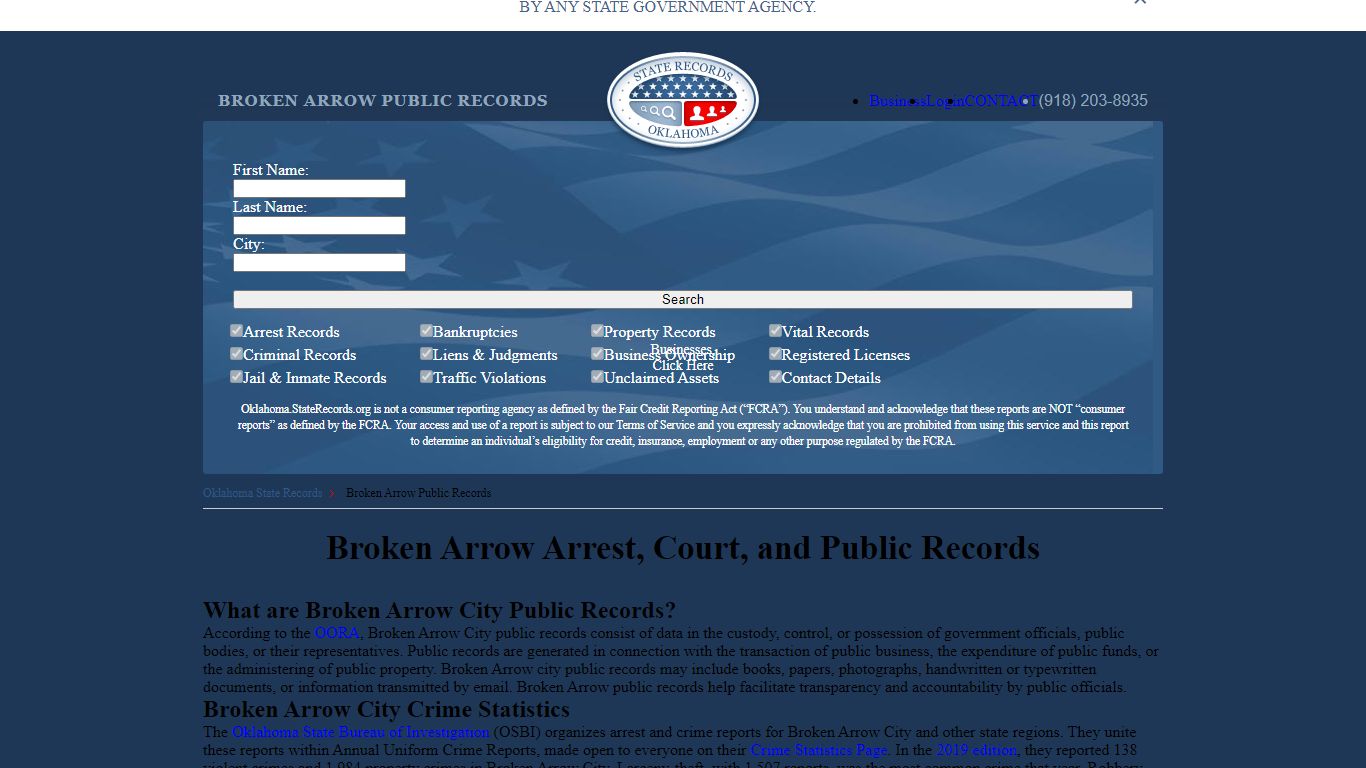 Broken Arrow Arrest and Public Records - StateRecords.org