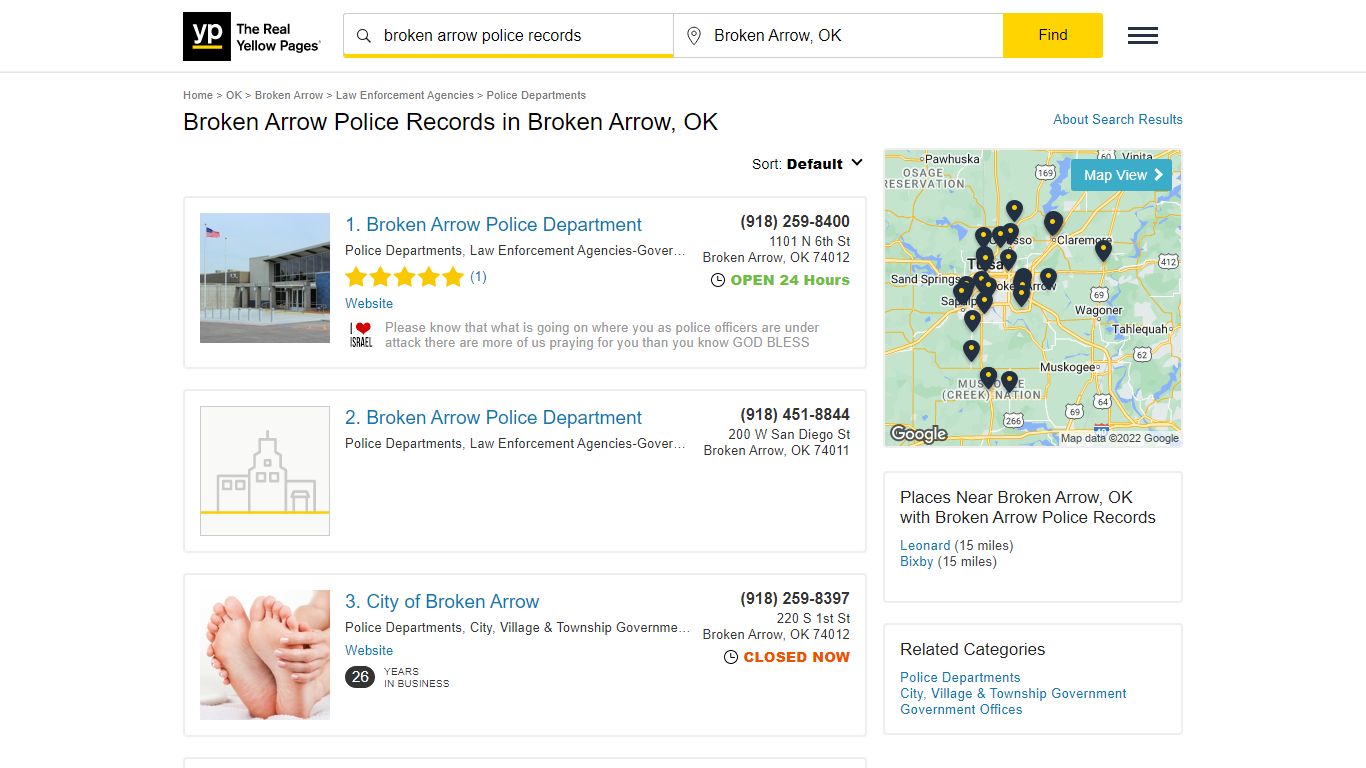 Broken Arrow Police Records in Broken Arrow, OK - yellowpages.com