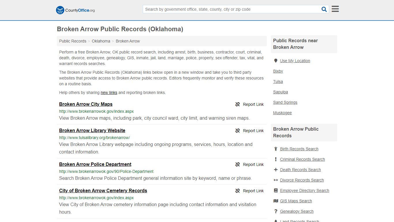 Public Records - Broken Arrow, OK (Business, Criminal, GIS, Property ...